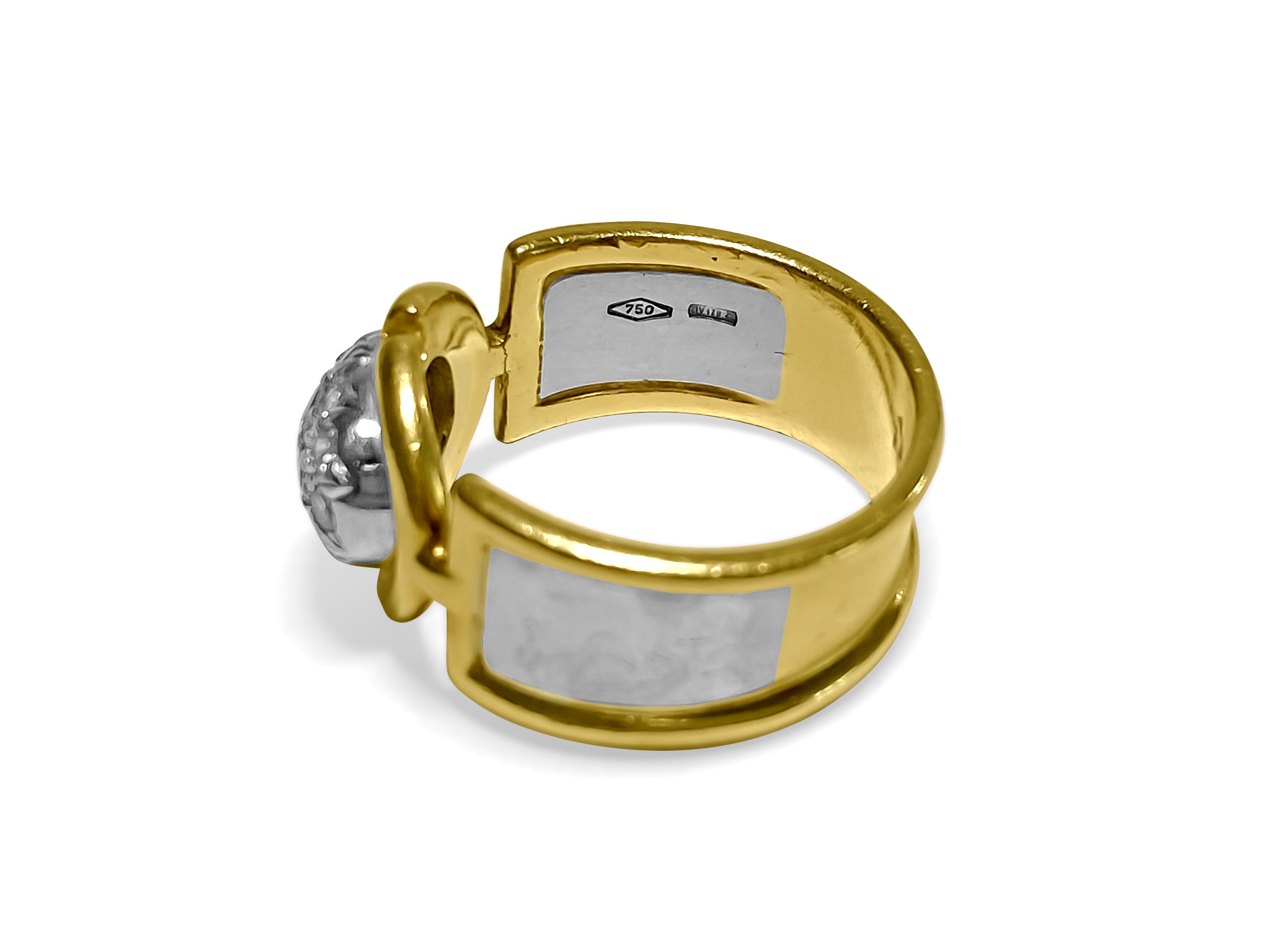 18k Gold, Vintage 0.70 Carat Diamond Two Tone Ring